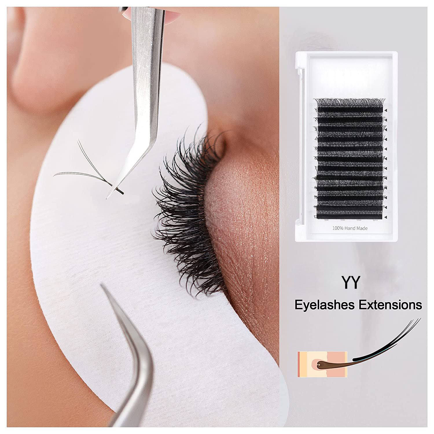YY shape lashes extensions